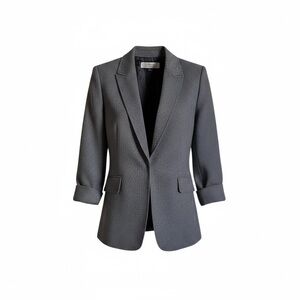 Tahari Navy White Open Front Blazer Size 8